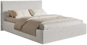 Łóżko tapicerowane 200x200 cm Softie Slim jasnoszare szenil Wyprzedaż