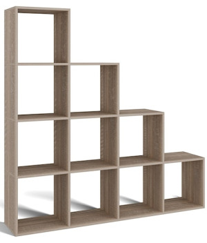 Regał schodkowy Stepi z dziesięcioma półkami 153 cm dąb sonoma Wyprzedaż
