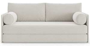 Kanapa rozkładana trzyosobowa Estano kremowa plecionka Wyprzedaż