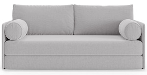 Kanapa rozkładana trzyosobowa Estano jasnoszara plecionka Wyprzedaż