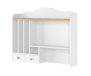 Półka ścienna Story 107 cm z z szufladkami biała - dąb nash HOMEBOOK