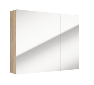 Szafka łazienkowa wisząca Stouq 80x60x15 cm z lustrem dąb Wyprzedaż