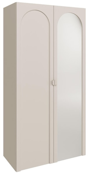 Szafa dwudrzwiowa Arkadia z frezowanym frontem i lustrem 100 cm kaszmir Wyprzedaż