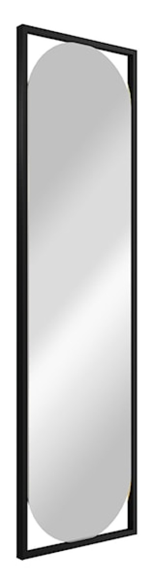 Lustro ścienne Thelmen 132x37 cm w czarnej ramie Wyprzedaż
