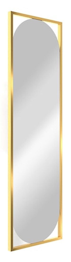Lustro ścienne Thelmen 132x37 cm w złotej ramie Wyprzedaż