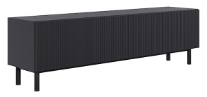 Szafka RTV Veldio New z frezowanym frontem 140 cm czarna Wyprzedaż