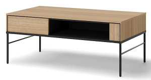 Stolik kawowy Visso z wnęką 110x60 cm dąb linearny Wyprzedaż