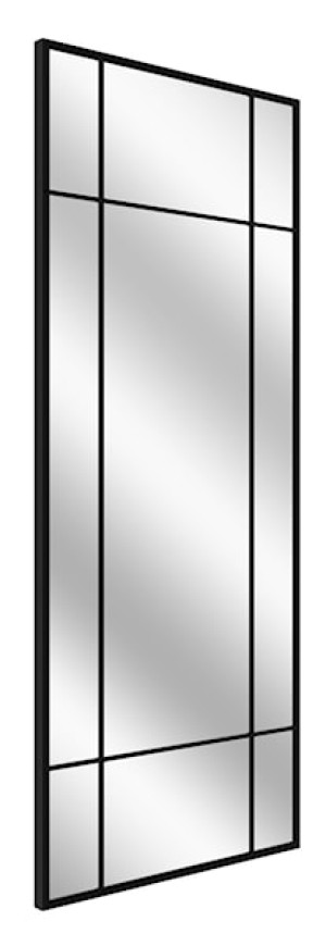 Lustro ścienne Villary 150x60 cm ze szprosami czarne Wyprzedaż