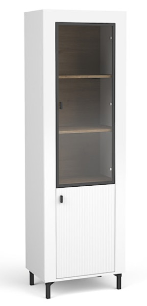 Witryna wysoka Lammila 57 cm biały / dąb whisky Wyprzedaż