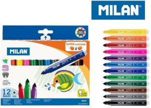 Flamastry maxi Super Washable 12 kolorów MILAN