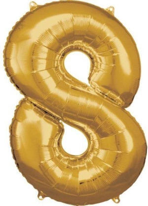 Balon foliowy cyfra 8 złota 57x86cm
