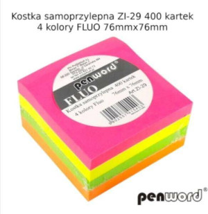 Kostka samoprzylepna Fluo 76mm x 76mm 400 kartek
