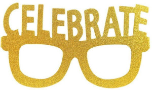 Papierowe okulary brokatowe Celebrate