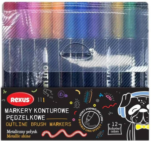 Markery konturowe 12 kolorów