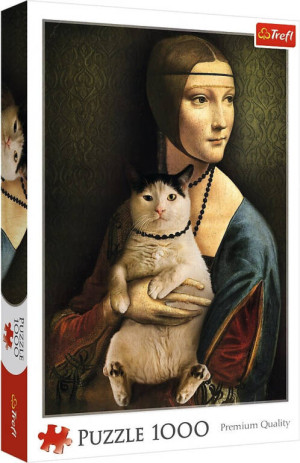 Puzzle 1000. Dama z kotem
