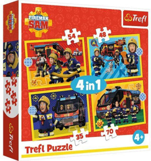 Puzzle 4w1 Strażak na sygnale TREFL