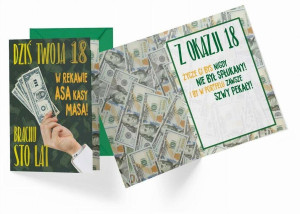 Karnet okolicznościowy B6. Urodziny 18. Kukartka