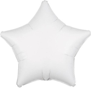 Balon foliowy metalik biały gwiazda luzem 48cm
