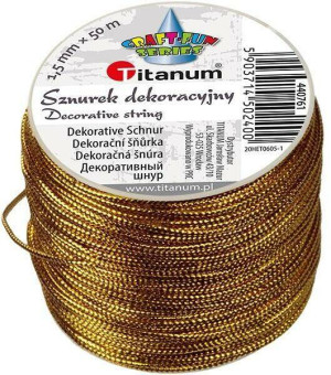 Sznurek metalizowany z rdzeniem 1.5mmx30m złoty