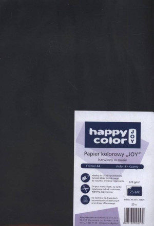 Karton kolorowy 170g A4 czarny