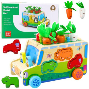 Auto edukacyjne sorter kształtów drewniany