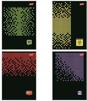Paczka Zeszyt A5 96k.linia okładka laminowana Pixel Pulse mix 10 sztuk