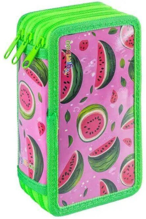 Piórnik z wyposaż 3-komorowy Watermelon zielony