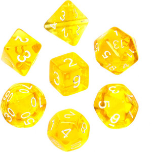 Rebel. Komplet kości RPG. Mini Kryształowe. Żółte
