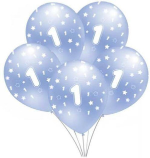 Balon z nadrukiem "1". Niebieski