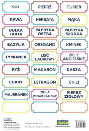 Naklejki na przyprawy. Kolorowe