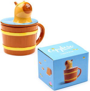 Kubek ceramiczny z przykrywką Kapibara