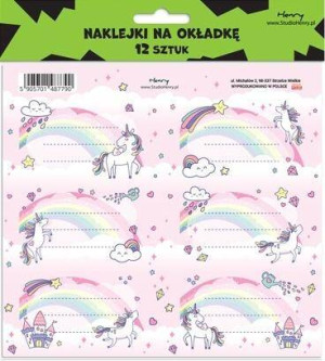 Naklejki na zeszyty - Unicorn Tęcza