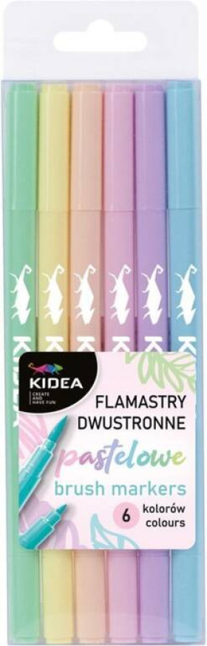 Flamastry dwustronne pastelowe. 12 kolorów