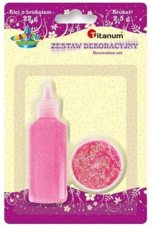 Klej z brokatem w słoiczku. Neonowy różowy