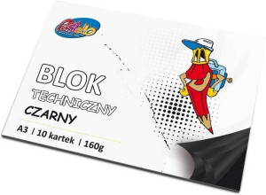 Blok techniczny A3 160g czarny 10 kartek