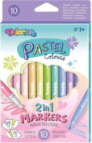 Flamastry Colorino Kids dwustronne pastel 10 kolorów