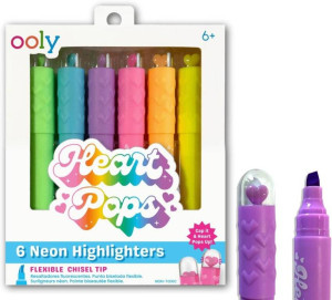 Neonowe Zakreślacze Heart Pops 6 kolorów