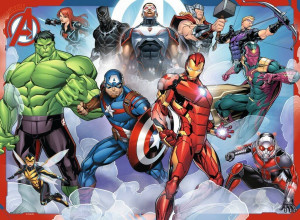Puzzle 100 Avengers - Zgromadzenie rysunkowe xxl
