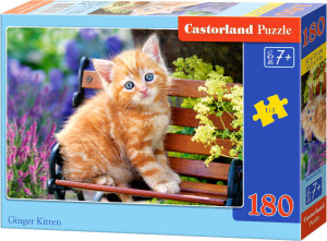 Puzzle 180. Kotek na ławce. B-018178
