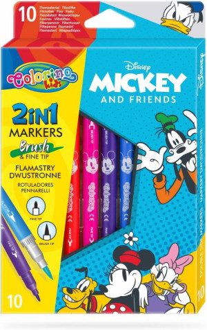 Flamastry dwustronne Colorino Kids 10 kolorów Mickey