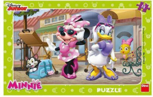 Puzzle 15 Ramkowe Minnie na Montmartre DINO