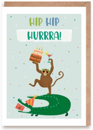 Kartka urodzinowa Hip-hip, hurrra!