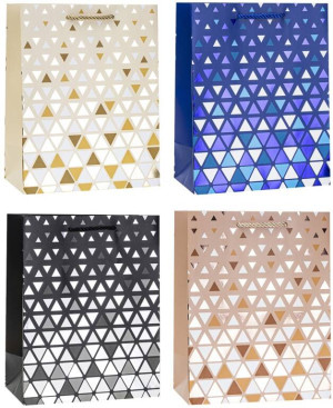 Torebka ozdobna 18x23x8cm hot-stamp mix ROZETTE. 1 sztuka