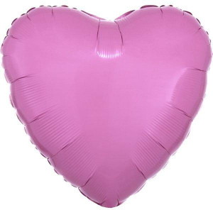 Balon foliowy metalik różowy serce luzem 43cm