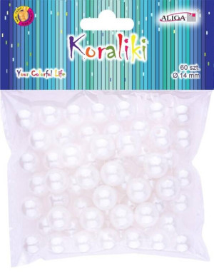 Koraliki plastikowe perłowe 14mm
