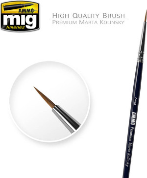 Ammo: Round Brush - Premium Marta Kolinsky 2/0