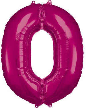 Balon foliowy cyfra 0 różowa 70x86cm