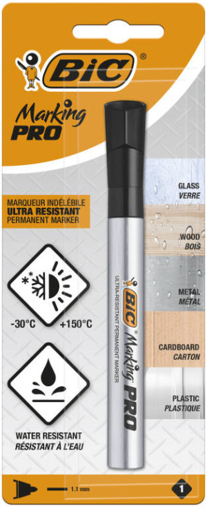 Marker BIC Marking PRO czarny okrągła końcówka Blister