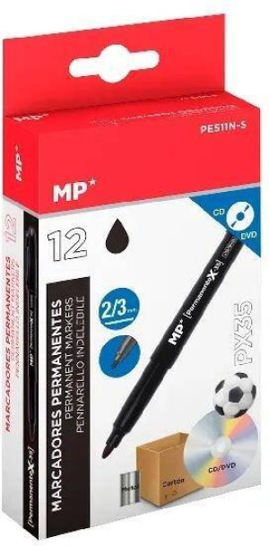 Marker permanentny do CD/DVD czarny (12szt)