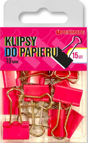 Klipsy do papieru 19 mm. Różowe